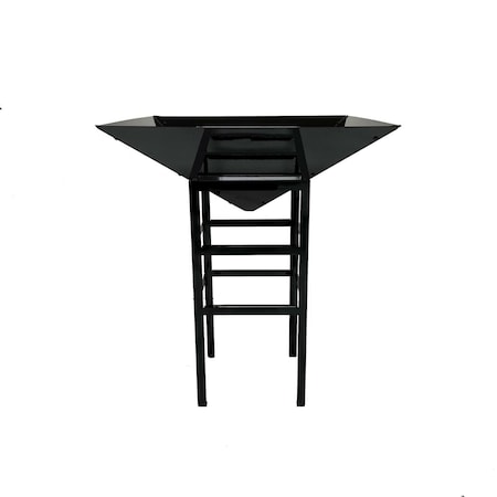 Marco Frio Geometric Metal Black Planter with Large Stand MA1867052